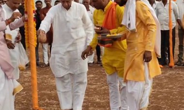 टेमला में 7 दिवसीय भागवत कथा की तैयारी:18 एकड़ में लगेगा एयरकूल्ड पंडाल, रासलीला भी होगी