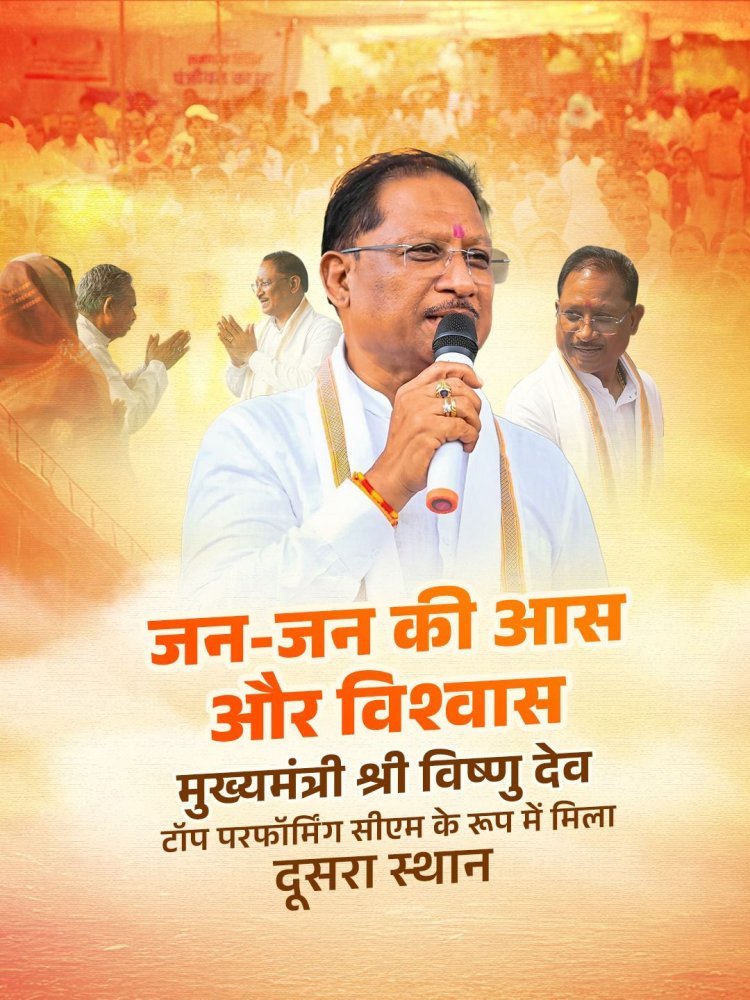 ईमानदारी, सुशासन और समर्पण की भावना के साथ कार्य कर रहे प्रदेश के मुख्यमंत्री श्री विष्णु देव साय