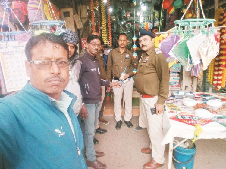 चाइनीज मांझा पर निगम प्रशासन व पुलिस प्रशासन की संयुक्त कार्रवाई
