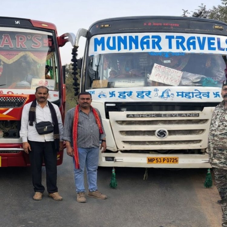 सिंगरौली में ओवरलोड रेत वाहन जब्त, दो बसें भी पकड़ीं:कलेक्टर निर्देश पर परिवहन-खनिज विभाग की संयुक्त कार्रवाई